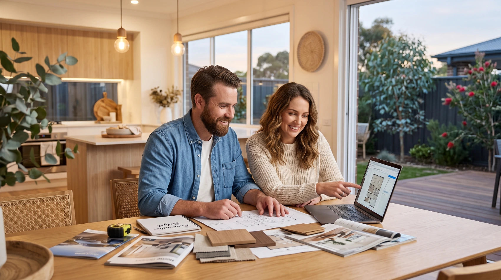 Couple are planning renovation with personal loans in modern home