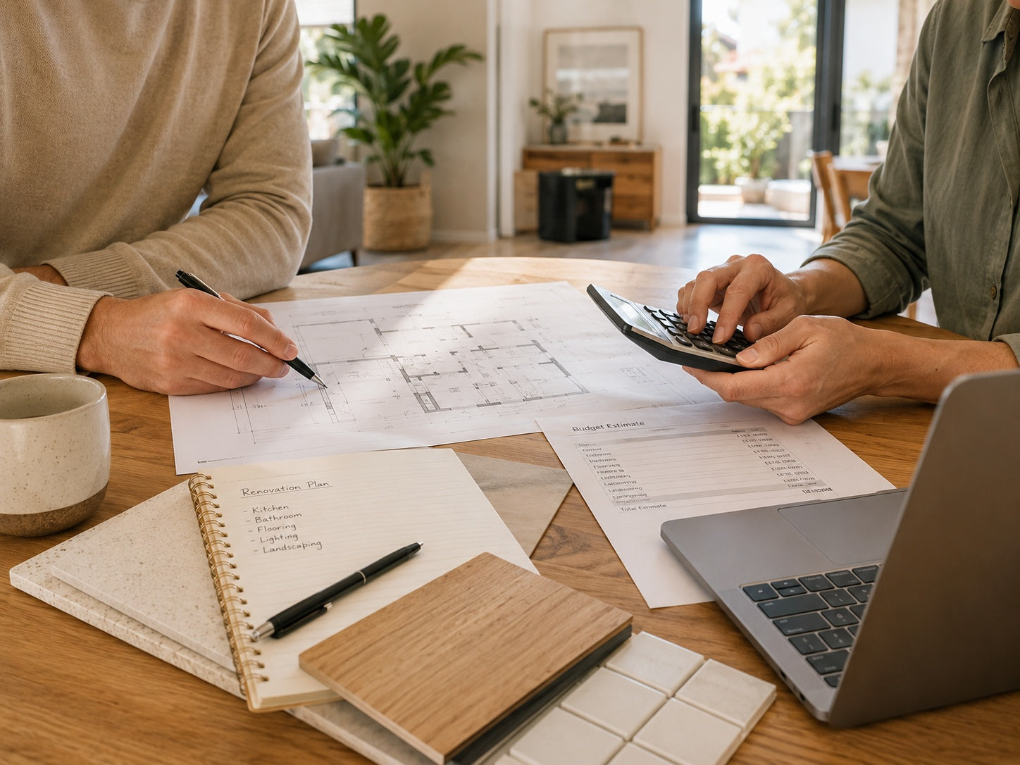Couple reviewing personal loan options at home
