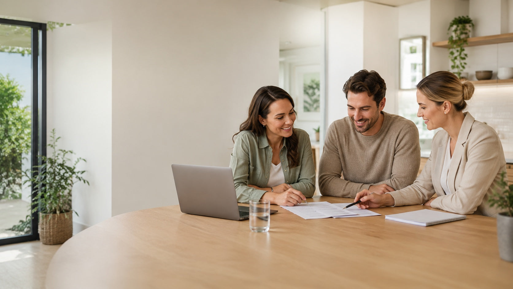 Financial consultation with documents and calculator